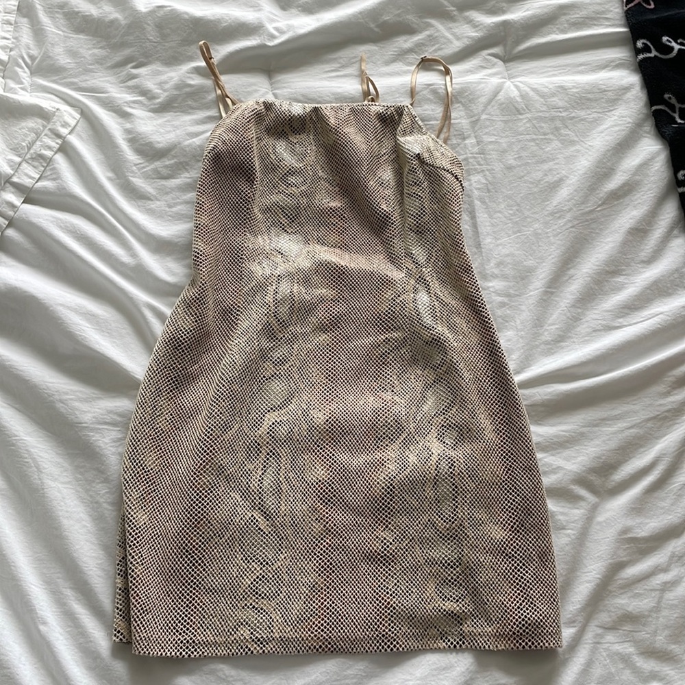 Snakeskin mini dress